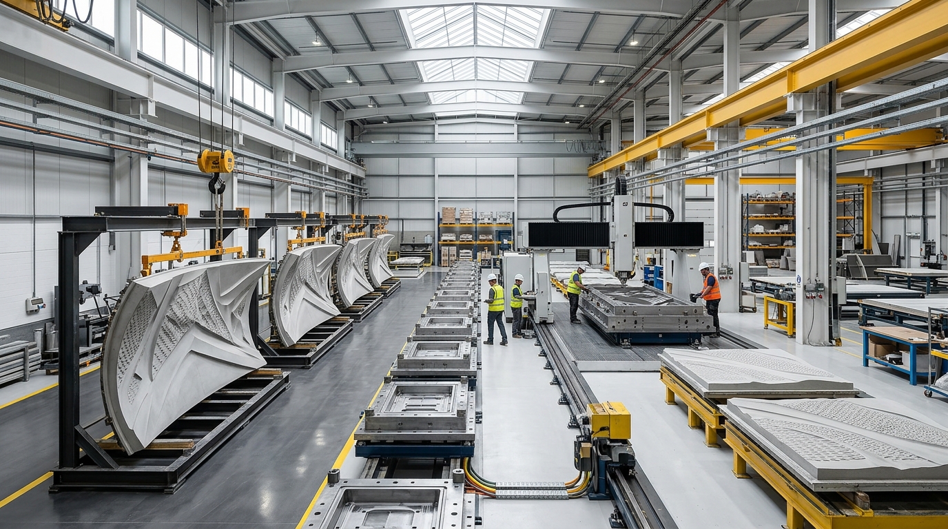 ROWAD Advanced Architectural Materials Manufacturing Facility with precision molds